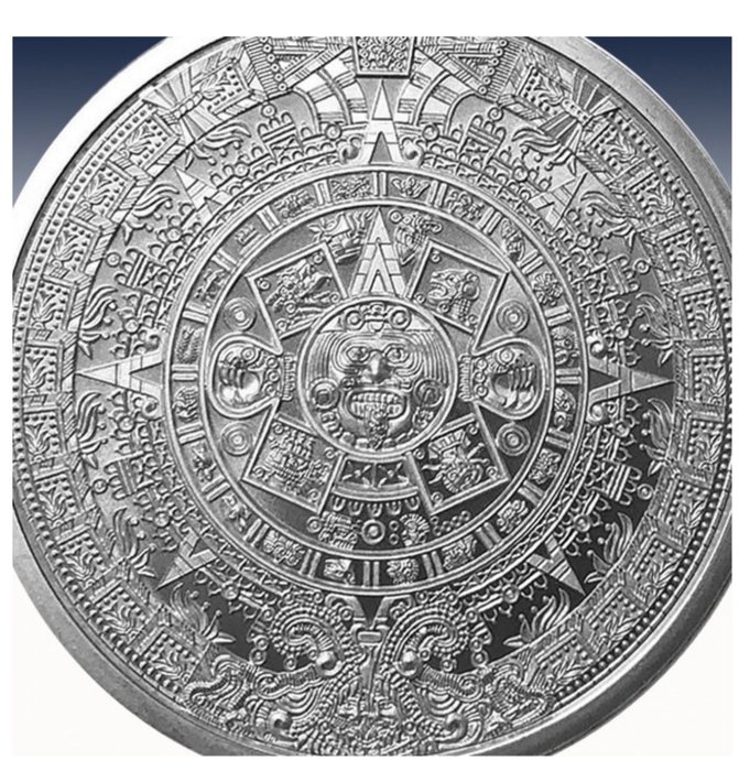 Mexico. Silver medal ND Aztec Calendar, 1 Oz (.999)  (Ingen mindstepris)