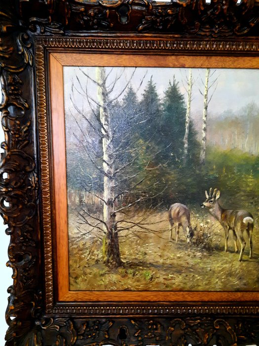 Willi (Wilhelm) Lorenz (1901-1981) - Rehe im Wald