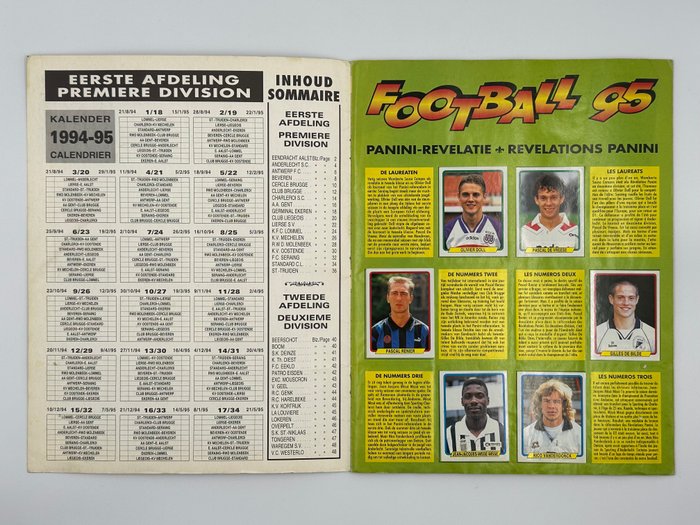 Panini - Football 95 Belgium - 1 Complete Album