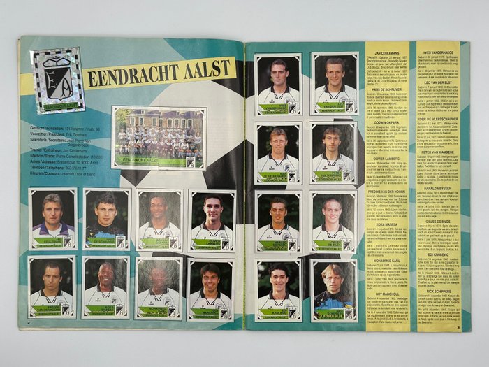 Panini - Football 95 Belgium - 1 Complete Album