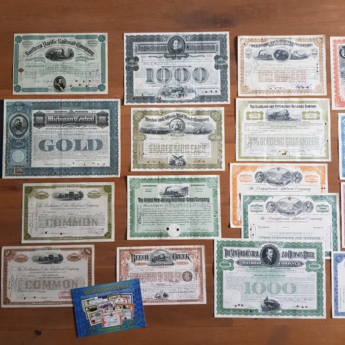 Förenta staterna. - 24 Bonds and Shares 1892/1978  (Ingen mindstepris)