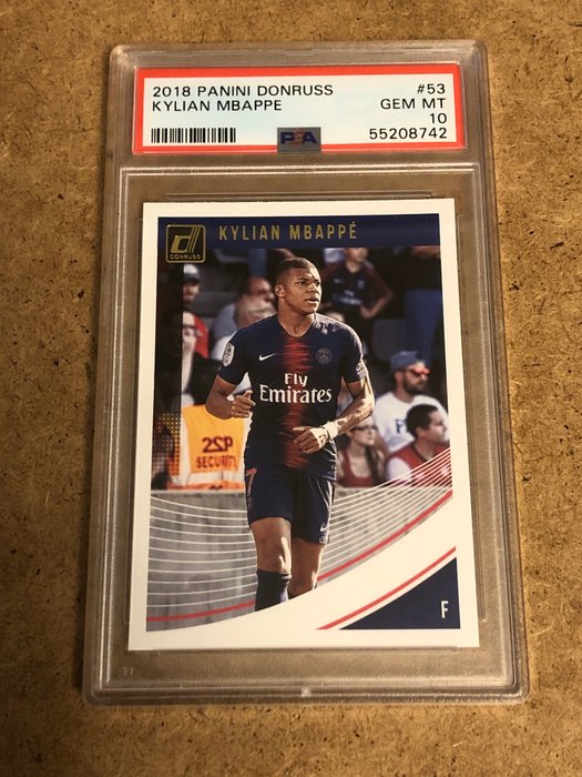 2018 Panini Donruss Kylian Mbappé #53 PSA 10 Graded sticker