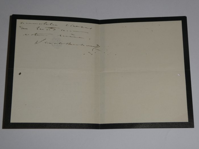 Sarah Bernhardt - Belle lettre autographe signée 2 pages avec son en-tête et sa devise : "quand même" - 1890