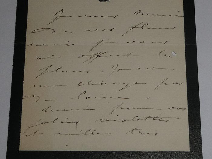 Sarah Bernhardt - Belle lettre autographe signée 2 pages avec son en-tête et sa devise : "quand même" - 1890