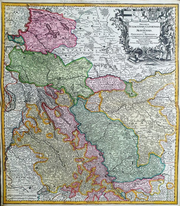 Europa - Tyskland / Köln / Limburg / Bonn / Düsseldorf; Matthaus Seutter - Ducatus Iuliacensis Cliviensis et Montensis ut et Principatus Meursiani - 1721-1750