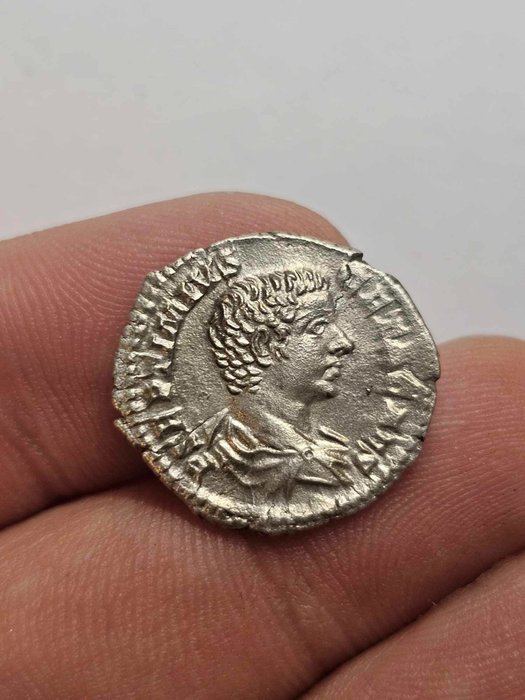 Romarriket Geta (AD 209-211) Denarius Geta as Caesar 198-209 Denarius Rome circa 208 AD  (Ingen mindstepris)