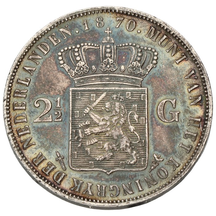 Holland. Willem III (1849-1890). 2½ Gulden 1870 (1 stuk)  (Ingen mindstepris)