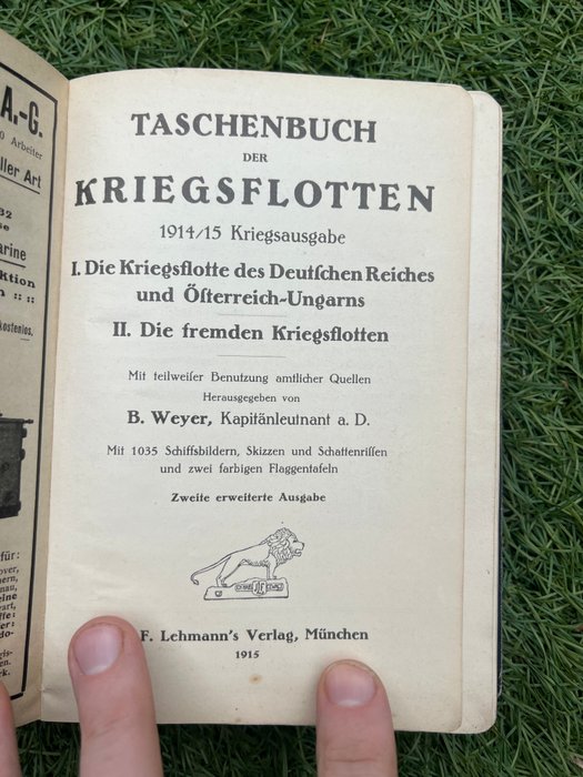 Germany - Kaiserliche Marine WW1 Ship Recognition Manual 'Taschenbuch Kriegsflotten' - Submarines - Destroyers - Netherlands - England - Germany - USA - Russia - France - 1914/1915