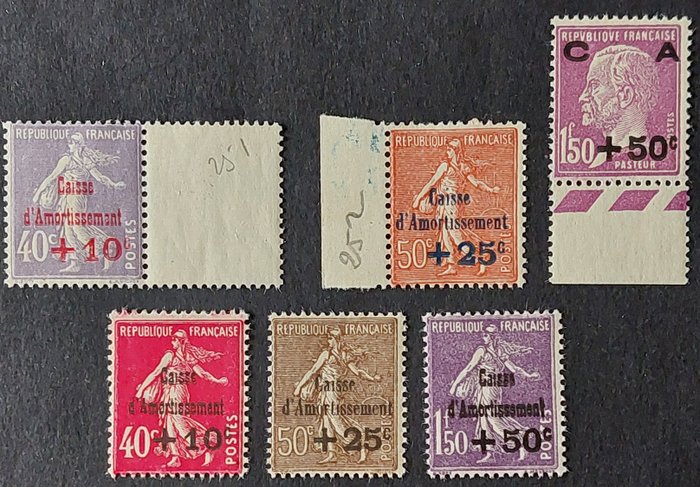 Frankrig 1928/1930 - Synkeboks, 2 komplette serier - Yvert 249-51 et 266-68