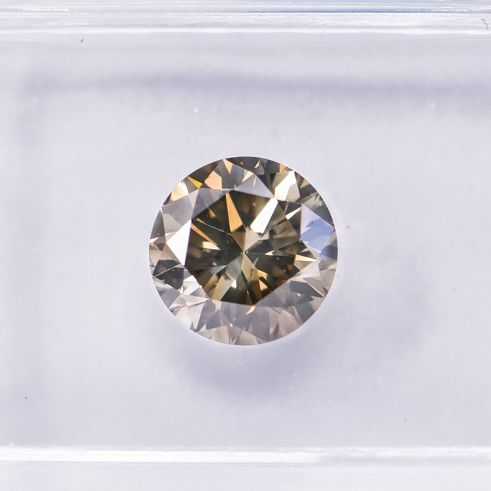 Ingen mindstepris - 1 pcs Diamant  (Naturfarvet)  - 1.29 ct - Rund - Fancy deep Brunlig, Grå Gul - SI1 - International Gemological Institute (IGI)