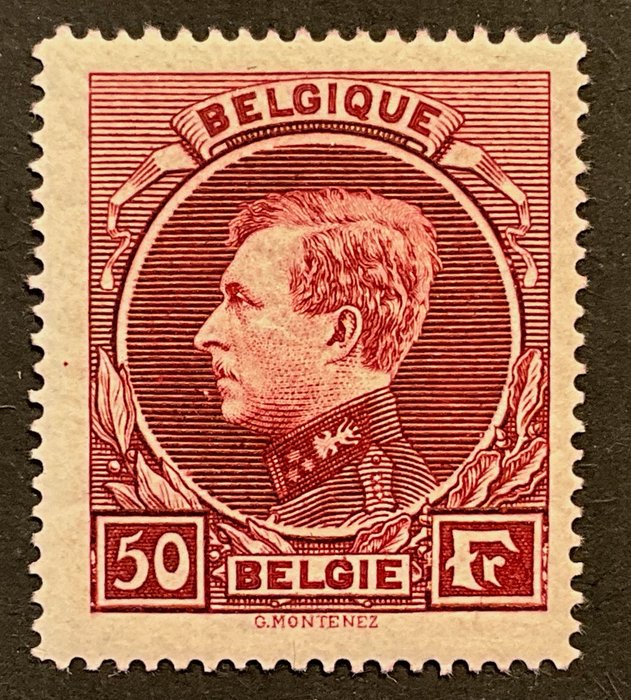 Belgien 1929 - Stor Montenez - 50fr Carmine Red - OBP 291E - OBP 1.750 EUR - ZONDER RESERVEPRIJS