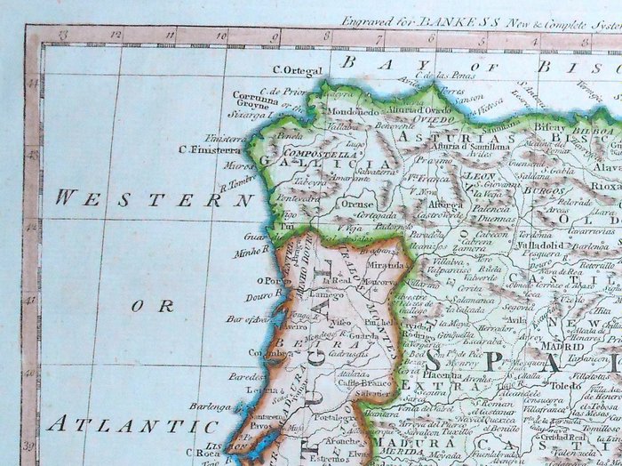 Europa - Spanien / Portugal; Bowen - A new  accurate map of Spain and Portugal - 1721-1750