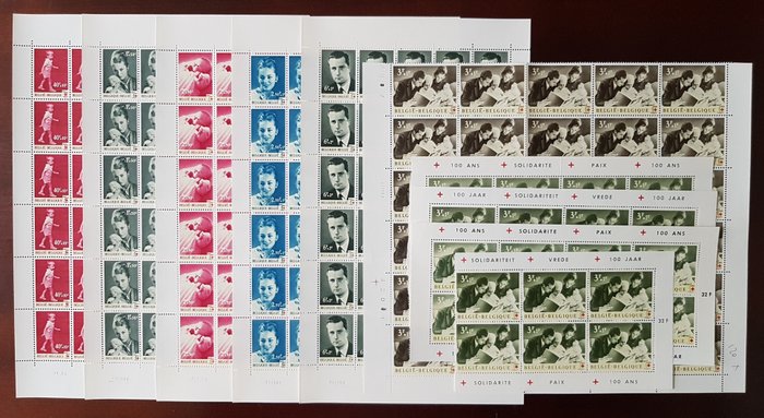 Belgien 1963 - 1262/1268 Røde kors i ark af 30 MNH