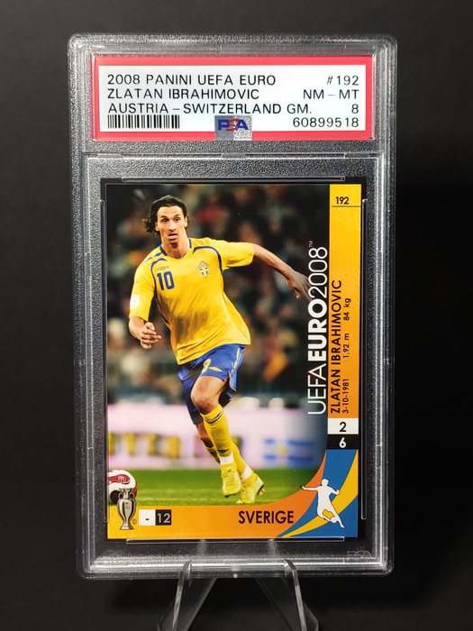 2008 Panini UEFA Euro Zlatan Ibrahimović #192 PSA 8 Graded card