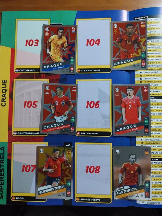 Topps - Euro 2024 - Portuguese edition - Complete (108/108) set Match Attax cards + Empty Album