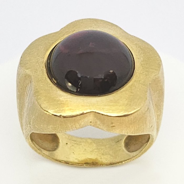 Ring - 18 kraat Gulguld -  4.00ct. tw. Granat