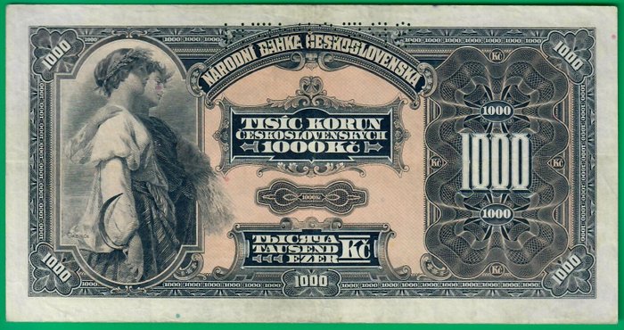 Tjekkoslovakiet. - 1000 korun 1932 - specimen - Pick 25s  (Ingen mindstepris)