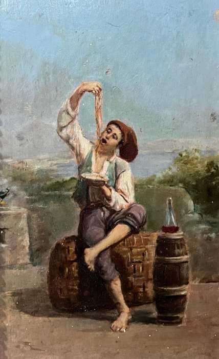 Giuseppe Cimaglia (1849-1905) Attributed to - Mangia Spaghetti