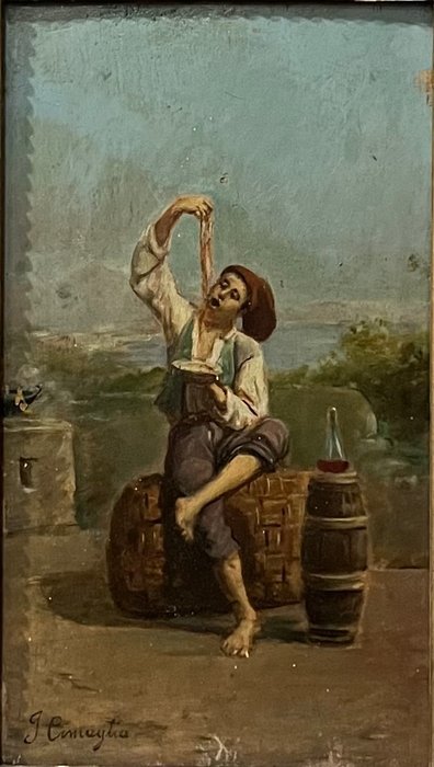 Giuseppe Cimaglia (1849-1905) Attributed to - Mangia Spaghetti