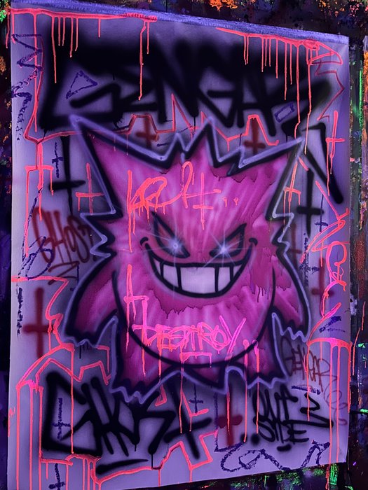 Outside313 - Gengar Pokémon ghost - Graffiti Spraypaint