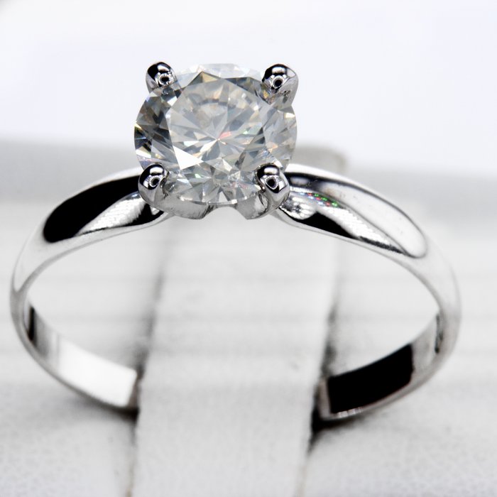 Ingen mindstepris - Forlovelsesring - 14 karat Hvidguld -  1.23ct. tw. Diamant (Natur)