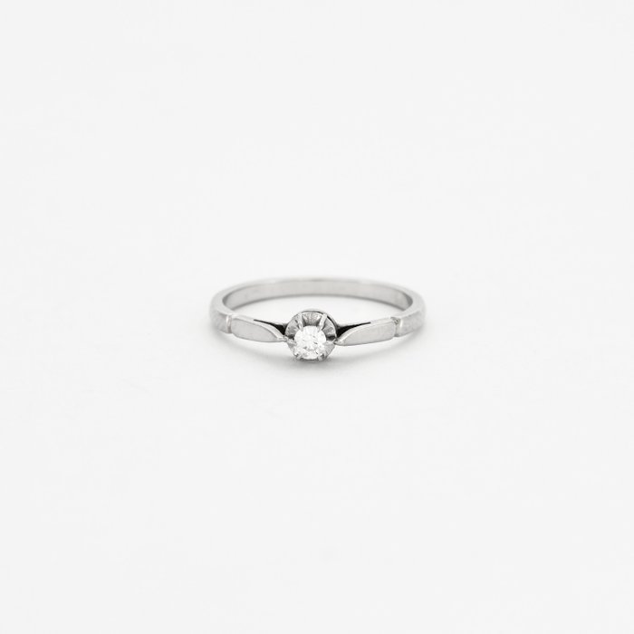 A Augis - Ring - 18 kraat Hvidguld -  025ct tw Diamant (Natur)