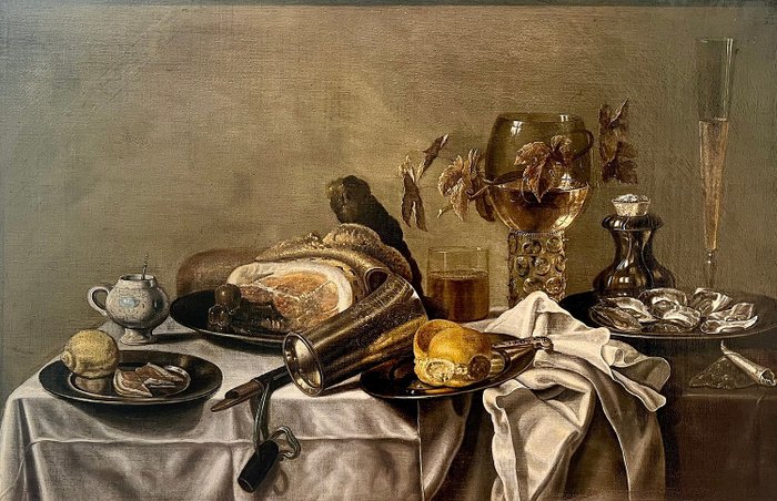 Pieter Van Berendrecht (1616-1672) - Opulent Still-life with oyster, wine and other delicacies