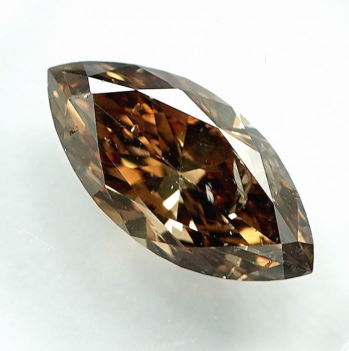 1 pcs Diamant  (Naturfarvet)  - 1.01 ct - Fancy Brunlig Gul - SI2 - International Gemological Institute (IGI)