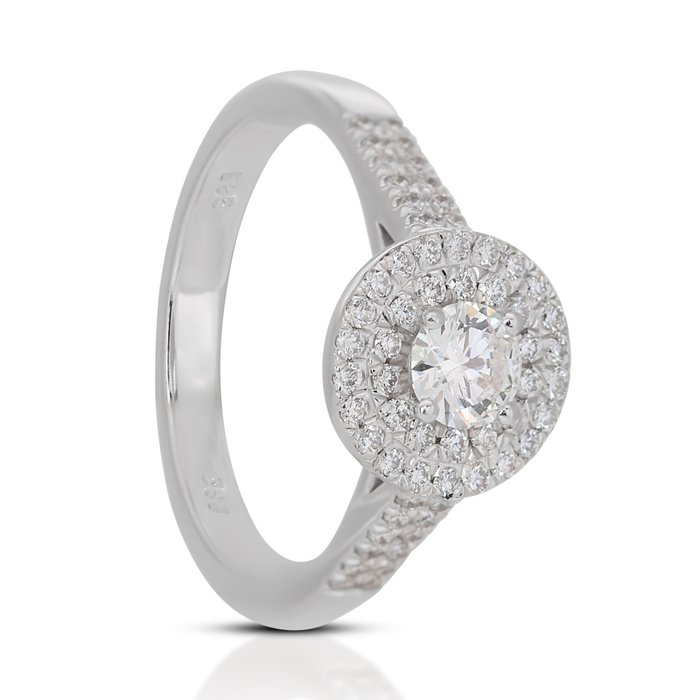 Ring - 14 karat Hvidguld -  0.85ct. tw. Diamant - Diamant