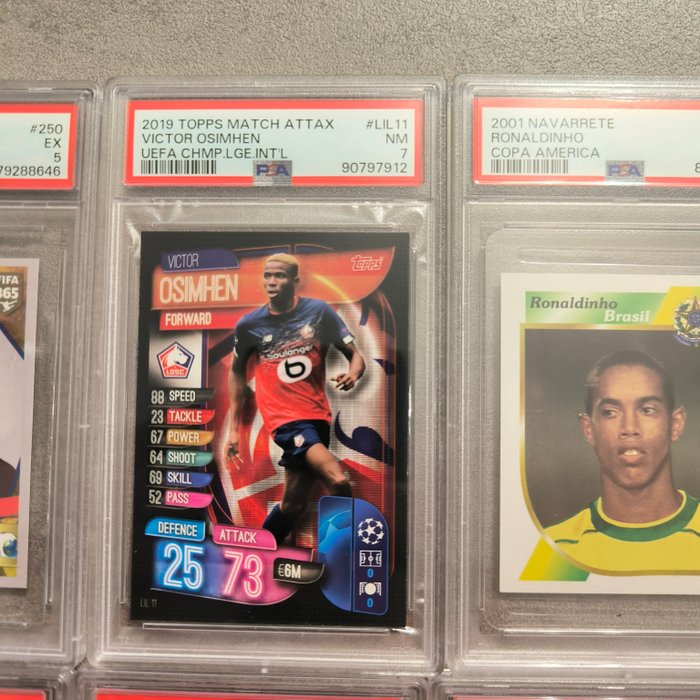 1948 to 2019 Panini, Topps, Navarrete - Ronaldo, Ronaldinho, Mbappé  others - PSA - 10 Graded card