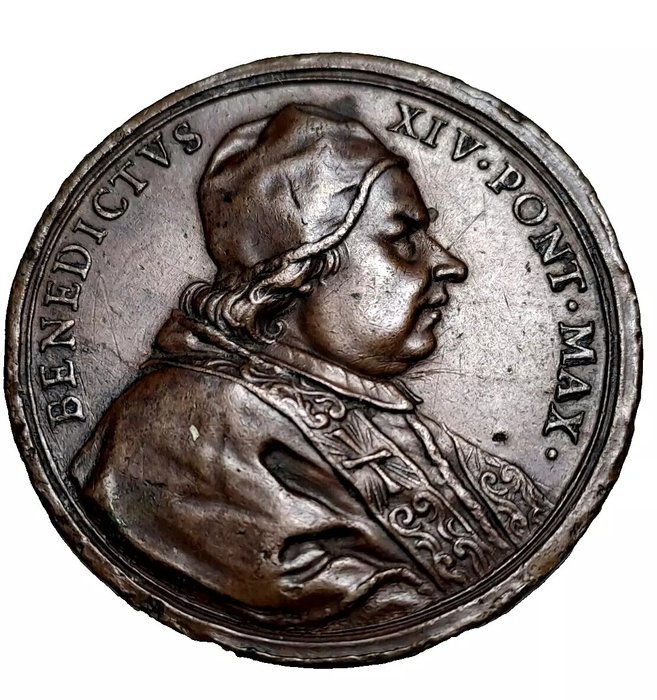 Italien, Kirkestaten. Bendetto XIV (1740-1758). Bronze medal  (Ingen mindstepris)