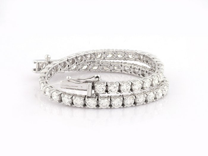 Armbånd - 18 kraat Hvidguld -  5.05ct. tw. Diamant (Laboratoriedyrket)