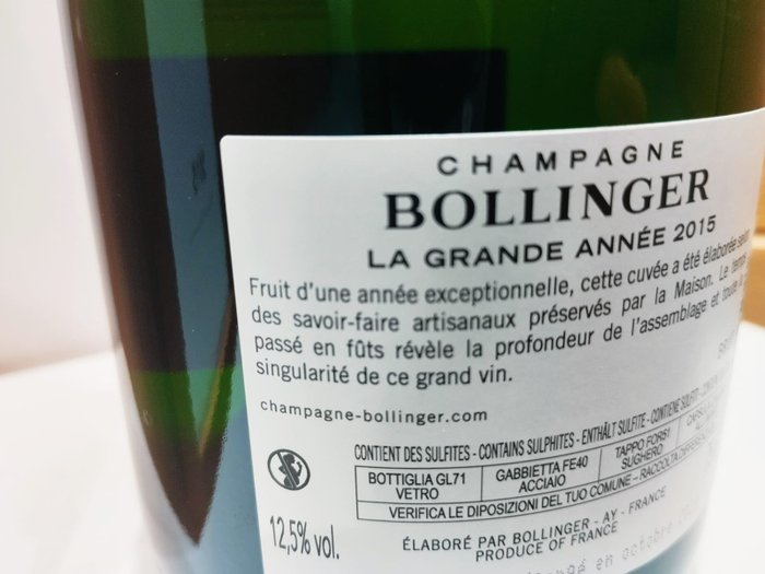 2015 Bollinger, La Grande Année - Champagne - 1 Flaske (0,75L)