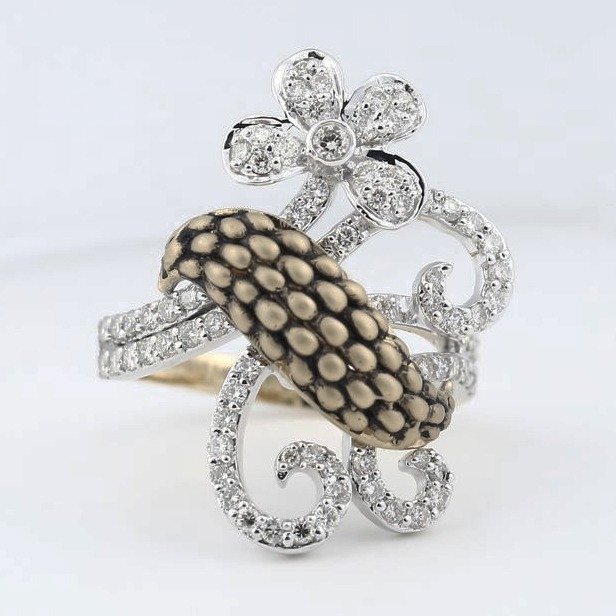 Ring - 18 kraat Gulguld -  083ct tw Diamant (Natur) - Gul Guld Ring