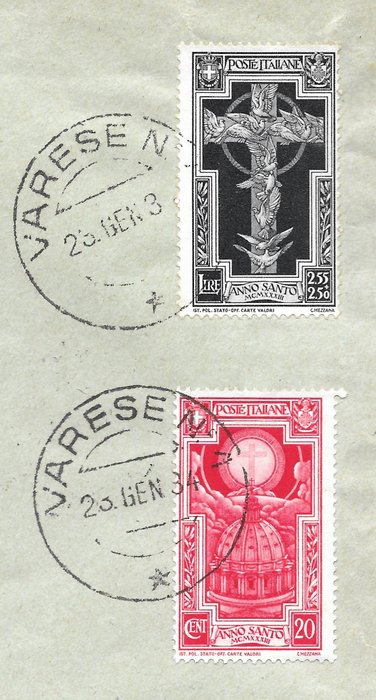 Italien Kongerige 1933 - HELLIGÅR - SASSONE 345 347 349 A54 A55