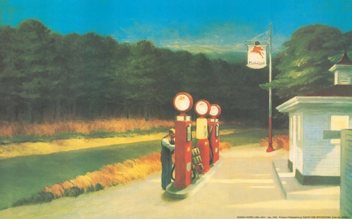 after Edward Hopper - Gas, (1940) Tushita Fine Art Editions