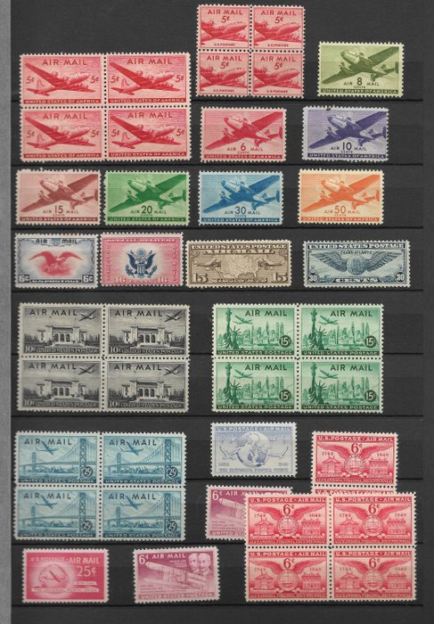 1926 - United States Air Mail - Mi US 301, C23c, 375, 450, i inne