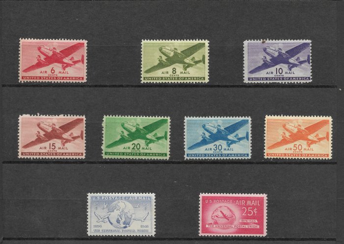 1926 - United States Air Mail - Mi US 301, C23c, 375, 450, i inne