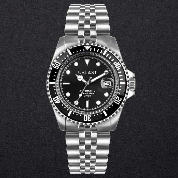 Ublast - " NO RESERVE PRICE " Diver 30 ATM - UB3D4411BK - Ingen mindstepris - Mænd - Ny