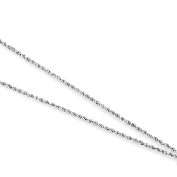 Halskæde med vedhæng - 18 kraat Hvidguld -  0.18ct. tw. Diamant (Natur)  - Perle