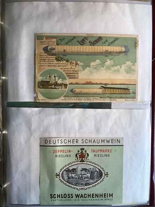 Tyske imperium - Zeppelin 1900/1935 - Samling i ringbind med +/- 100 dokumenter og kort, skattekiste fra boet