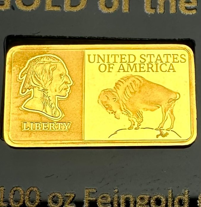 Förenta staterna. Gold Bar ND Buffalo, 1/100 Oz (.999)  (Ingen mindstepris)