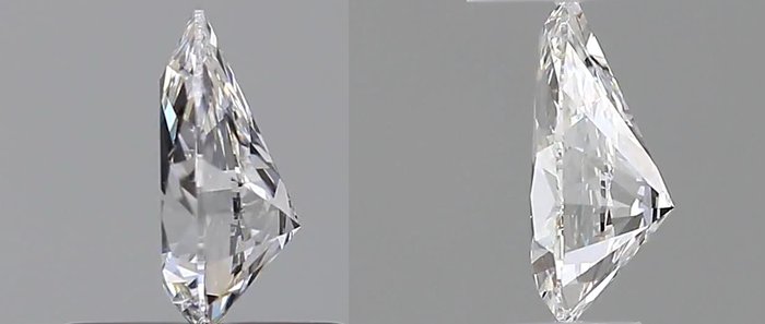 Ingen mindstepris - 2 pcs Diamant  (Natur)  - 1.01 ct - Pære - D (farveløs) - VVS1 - Gemological Institute of America (GIA) - + (IGI) *Matchende par*