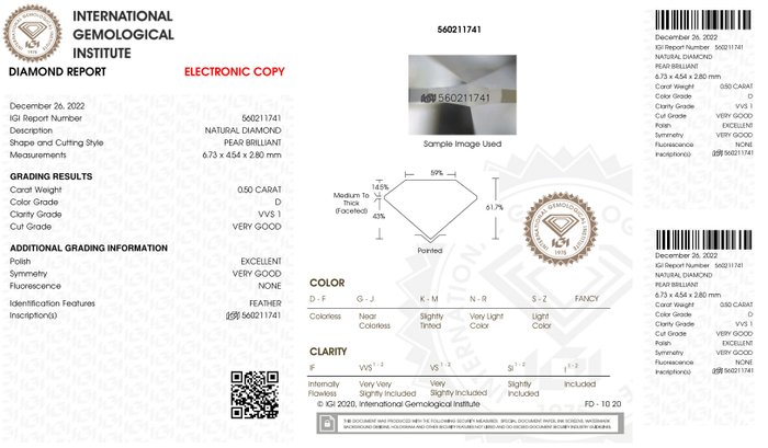 Ingen mindstepris - 2 pcs Diamant  (Natur)  - 1.01 ct - Pære - D (farveløs) - VVS1 - Gemological Institute of America (GIA) - + (IGI) *Matchende par*