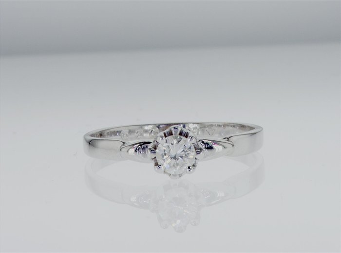 Forlovelsesring - 18 kraat Hvidguld -  0.30ct. tw. Diamant (Natur) - r77