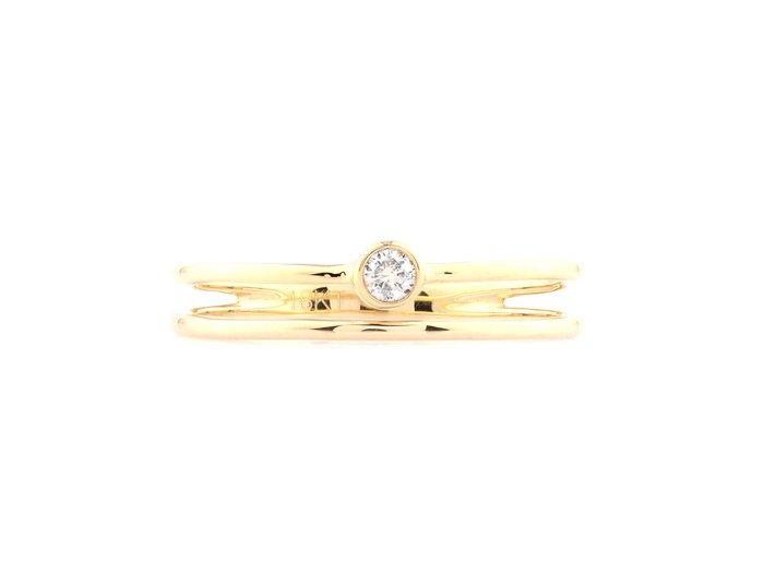 Ingen mindstepris - Ring - 18 kraat Gulguld -  0.06ct. tw. Diamant (Natur)