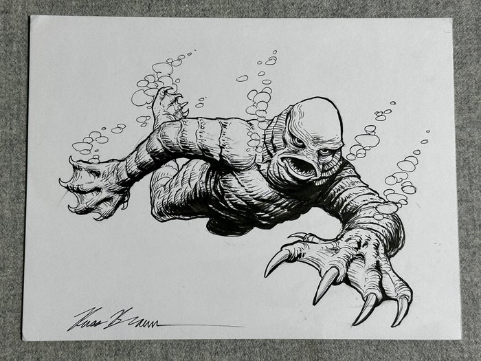 Russ(el) Braun - 1 Original drawing - Creature from the black Lagoon