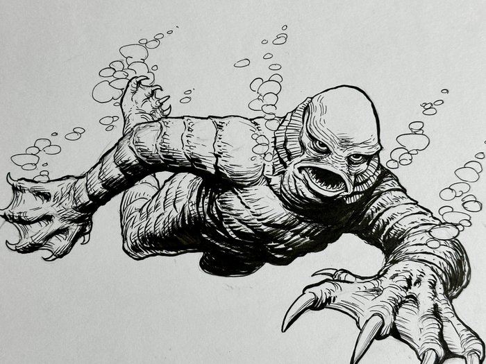 Russ(el) Braun - 1 Original drawing - Creature from the black Lagoon