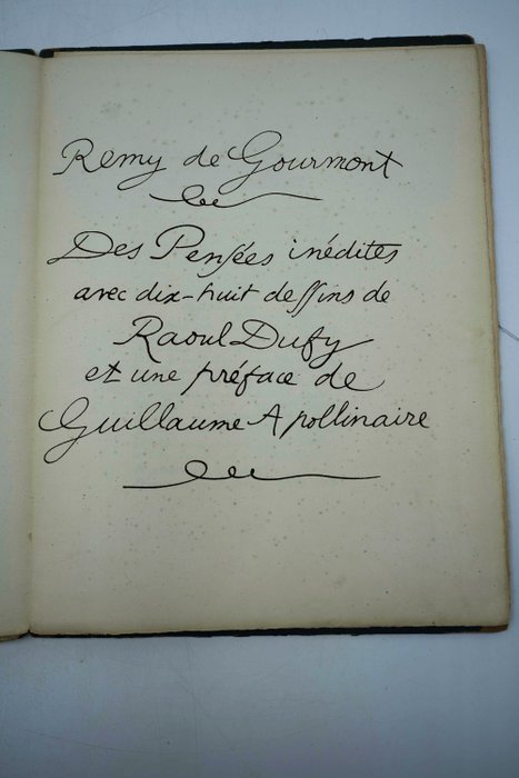 Remy De Gourmont /   Raoul Dufy - Pensées inédites - 1920