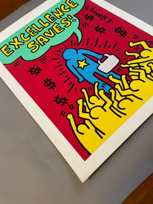 Keith Haring - Special Editions Ltd. - Silkscreen poster by Keith Haring for Playboy Excellence Saves - 1990‹erne